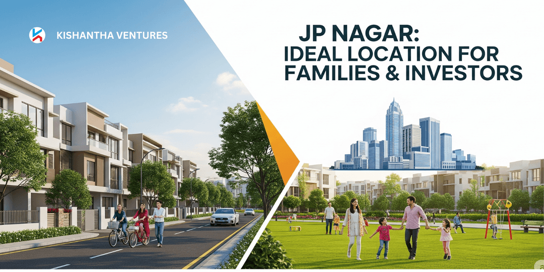 Aerial view of JP Nagar Bangalore with residential buildings and greenery
